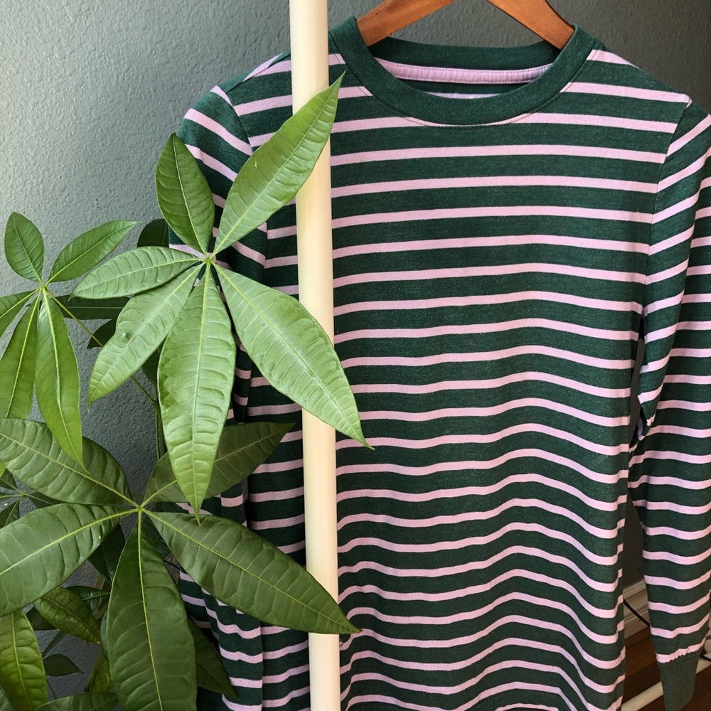 Light Purple and Dark Green striped long sleeve